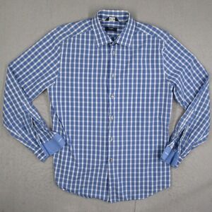 Paul Smith London The Byard Blue White Check Cotton Button Down Shirt Mens 17 43